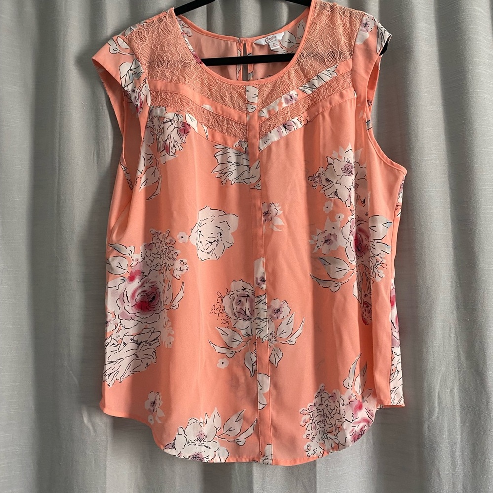 Candies, XL blouse, coral